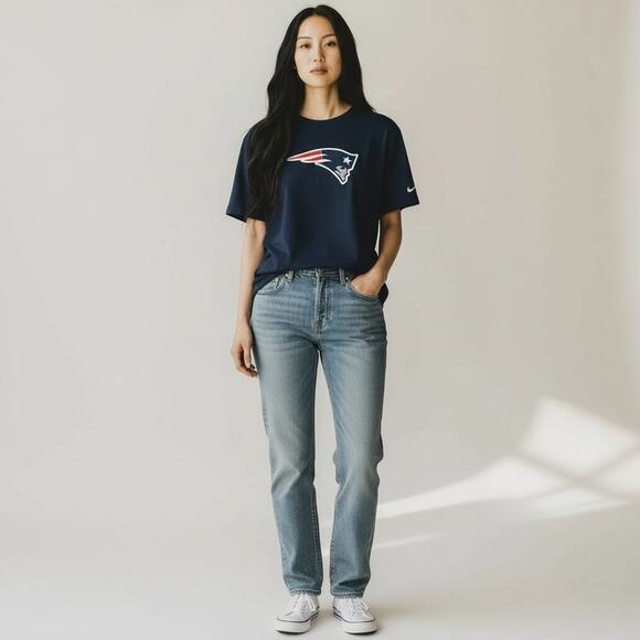 Nike NFL New England Patriots Prime Time T-Shirt NWT Women's Sz M Navy Sporty - Picture 1 of 9